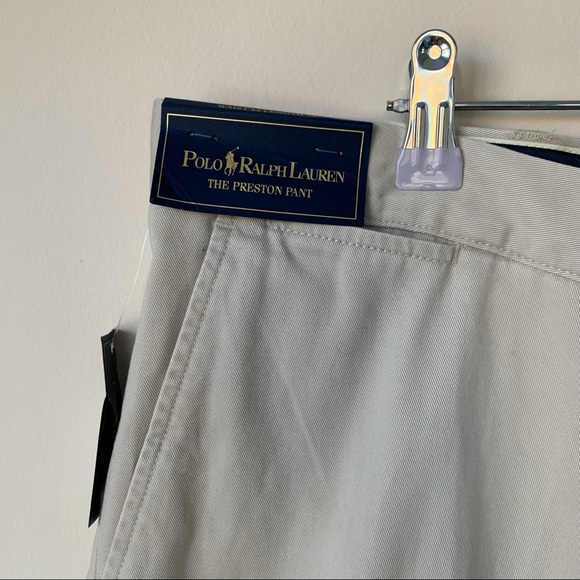 Polo by Ralph Lauren NWT Dead Stock Preston Pant Khaki 100% Cotton Size 42 x 32 - Picture 2 of 9